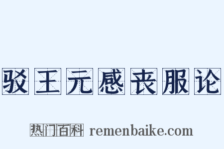 驳王元感丧服论是什么意思的图片